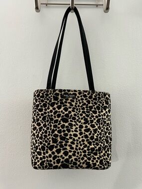 Vintage kate spade Leopard-Print Faux Fur Tote